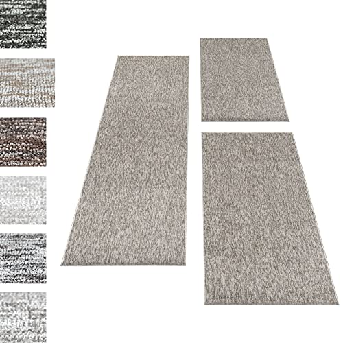 Carpettex Bettumrandung Schlafzimmer 3teilig Kurzflor Teppich Einfarbig...