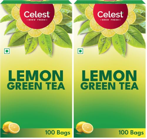 Image of Celest Lemon Green Tea for Weight Loss - 100 Teabags | Zesty Lemon Green Tea (Pack of 2)