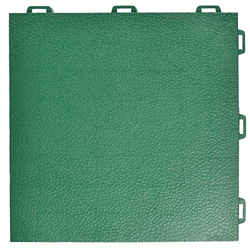 Greatmats StayLock Floor Tile Orange Peel, 1x1 Ft x .5 Inch Home Designer Look Gym Floor, Cushion Durable Flooring for Intense Aerobic X Type Workouts P90X, Aerobics, 26 Pack (Forest Green)