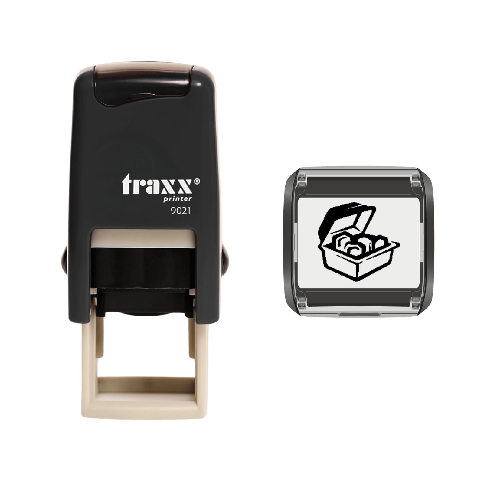 Traxx 9021 Loyalty Card Self Inking Rubber Stamp *A Black Treasure Chest Design* โ image 1