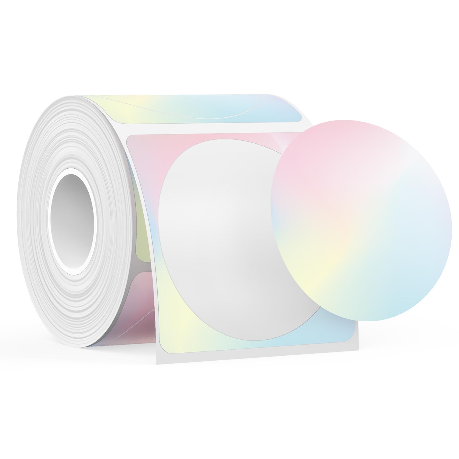 SUPVAN T50M Series Label Maker Tape, Round Size Φ 2'' 140 Labels/Roll Genuine Laminated Thermal Label Tape Refill, Waterproof Oilproof Highly Adhesive