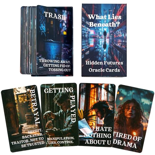 GZXINKE Spill The Beans Oracle Cards, Relationships Oracle Cards, Life Oracle Deck, Oracle Cards Deck for Beginner, Revealing Secrets, Like Cheating, Betrayal, Haters