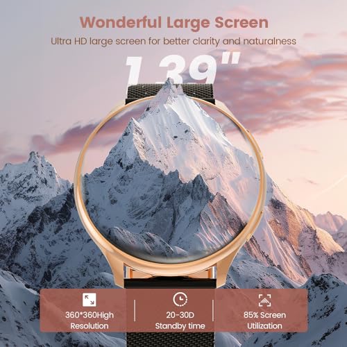 2024 Women's Smart Watch with Phone Function and Health Tracking Features (BlackGold)