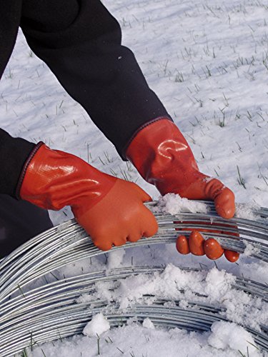 SHOWA Size 10 Orange Atlas AcrylicCotton Insulated Lined PVC Chemical Resistant Gloves