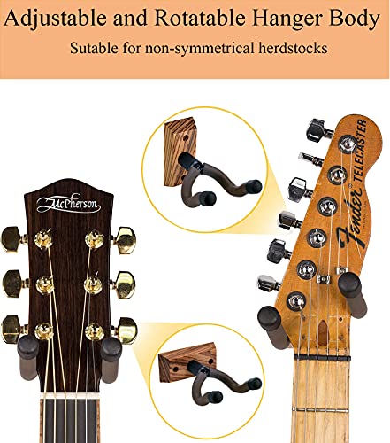 Lot de 3 crochets muraux en noyer noir pour guitare acoustique, électrique, basse (crochet en bois zèbre) - Les Beatles, Paul McCartney, John Lennon, RIngo Starr, George Harrison Lot de 3 crochets muraux en noyer noir pour guitare acoustique, électrique, basse (crochet en bois zèbre) – Image 4
