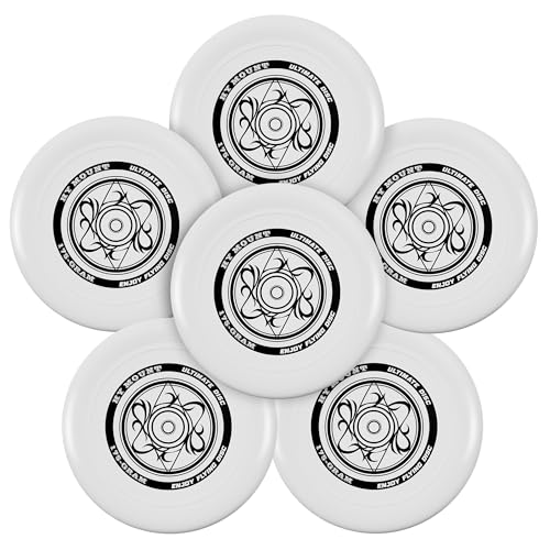 HY Mount Competition Disc 175g, Flying Sport Disc for Adults, 6 White Set
