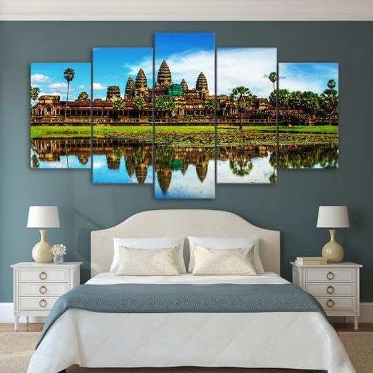 Tableau Angkor Wat 5 parties pour sublimer un salon terne