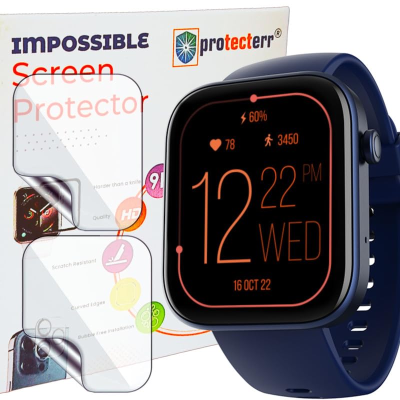 Image of Screen Protector Guard For Boat Storm Call 2 (1.83 inch inch) Smartwatch (2 pack) - 9H Hardness, Unbreakable TPU Film (NOT A TEMPERED GLASS)