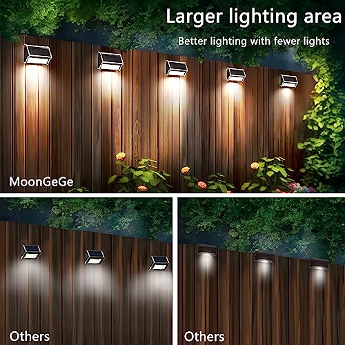 MoonGeGe Solar Outdoor Deck Lights: 10Pack 30LED Fence Solar Step Outside Lights Waterproof,Stainless Steel Outdoor Stair Fence Porch Lights Lamp Solar Powered Outdoor Lighting for Wall Garden Décor - Image 4