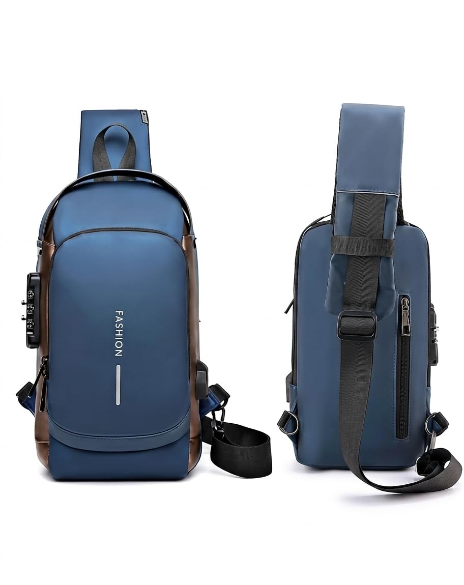 digi buy Blue Sling Bag for Men, Women & Kids | Stylish Crossbody Shoulder Backpack | Compact Travel Bag for Daily Use, Casual Outings, Walking, Shopping & Outdoor Activities-picture-25
