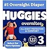 Huggies Size 3 Overnites Baby Diapers: Overnight Diapers, Size 3 (16-28 lbs), 132 Ct (2 Packs of 66)