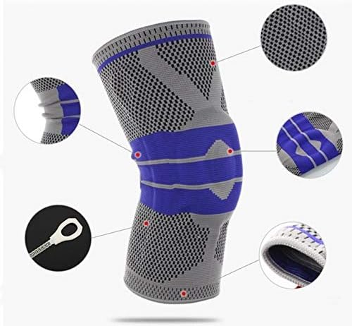 KTM Healthcare Pack of 1 Spring Basketball Brace Support Silicon Padded Knee Pads Support Brace Meniscus Patella Protector Safety Protection Kneepad& Color: Grey