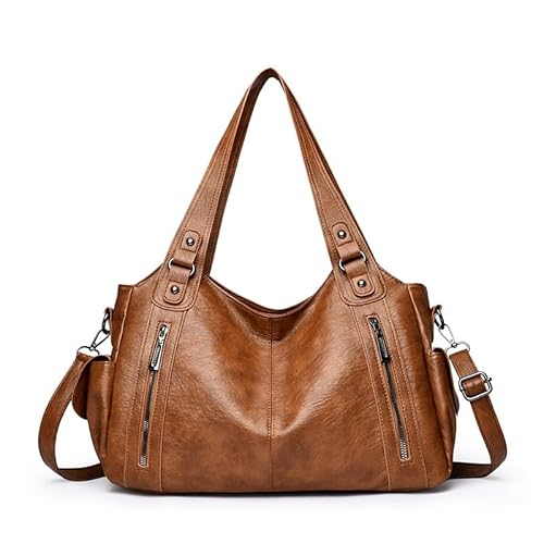 GSenhui Bolso de mano vintage City Bag Tote Bag Mujer Grande Bolso de hombro PU Cuero Uni bolso estilo punk bolso bandolera Slouchy marrón para la escuela viajes, B2-marrón GSenhui Bolso de mano vintage City Bag Tote Bag Mujer Grande Bolso de hombro PU Cuero Uni bolso estilo punk bolso bandolera Slouchy marrón para la escuela viajes, B2-marrón