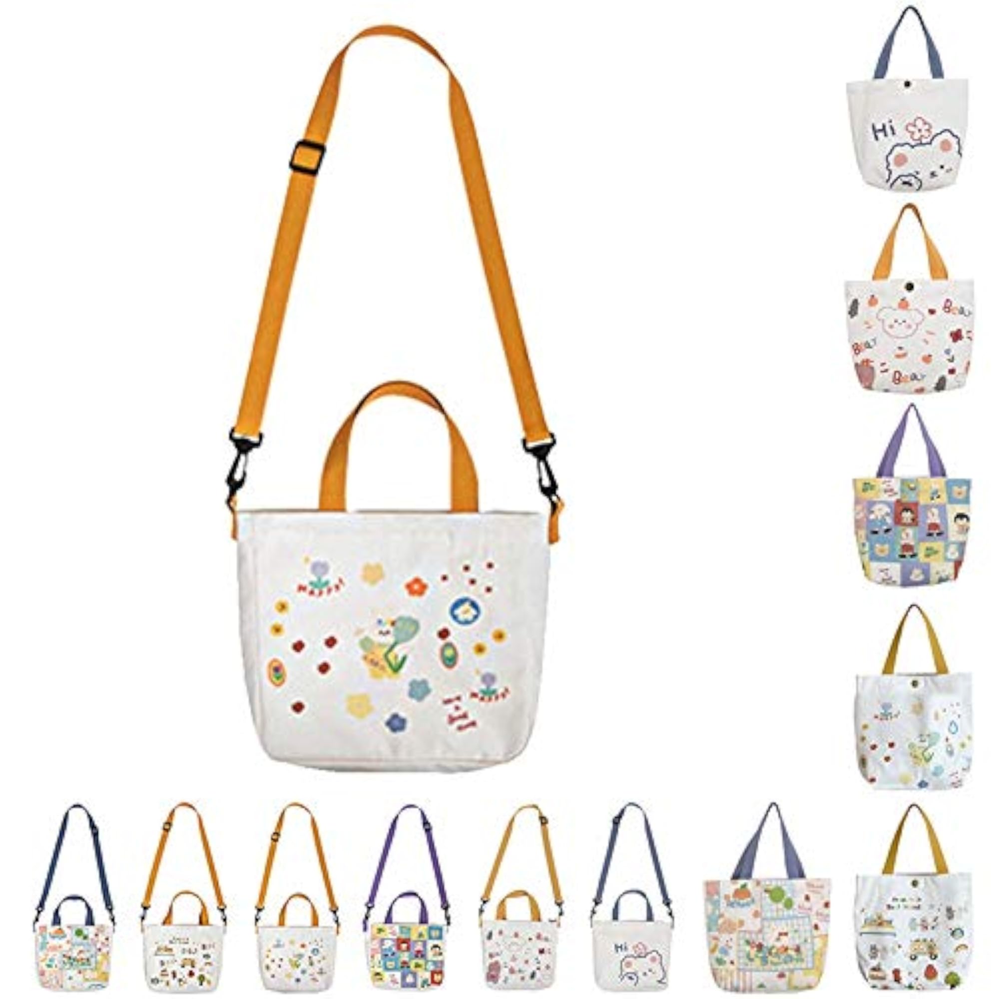 Cartoon Tote Bag, Adjustable Cute Design