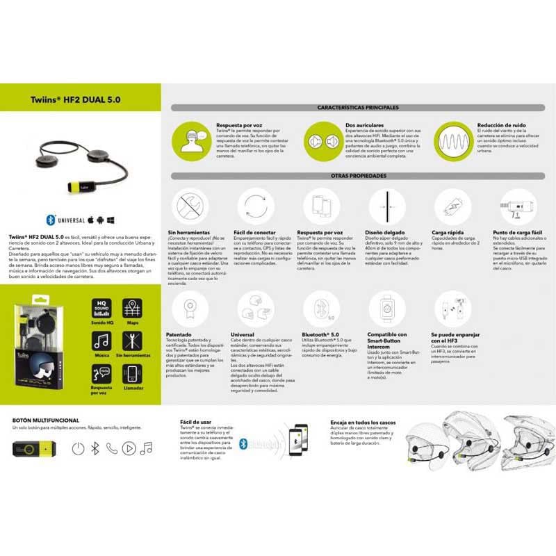 TWIINS Kit INTERFONO HANDSFREE HF2 Dual 5.0, KTW0062