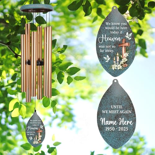 Image of ASTARIN Memorial Wind Chimes Personalized, Memorial Gifts Wind Chimes for Loss of Loved One, Sympathy Gifts Cross Wind Chime, Windchimes in Memory of a Loved One(Produced in Texas)