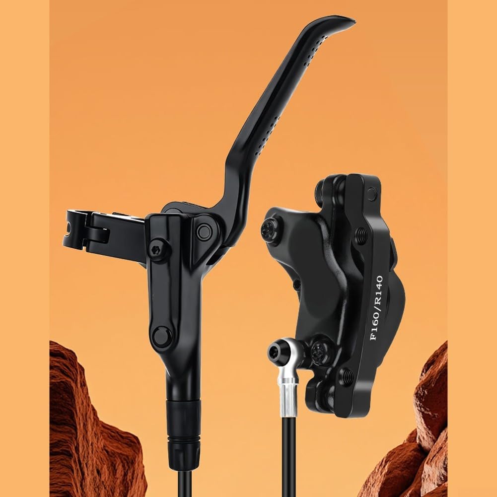 Set di pinze freno idrauliche per mountain bike con quattro pistoni, lega di alluminio lavorata CNC e frenata ad alta stabilità (senza disco)