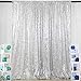Sequin Curtains Silver 4FTx8FT Sequin Photo Backdrop Silver Sequin Backdrop Curtain Glitter Photography Backdrop Bridal Shower Backdrop for WeddingÂ Party Decor