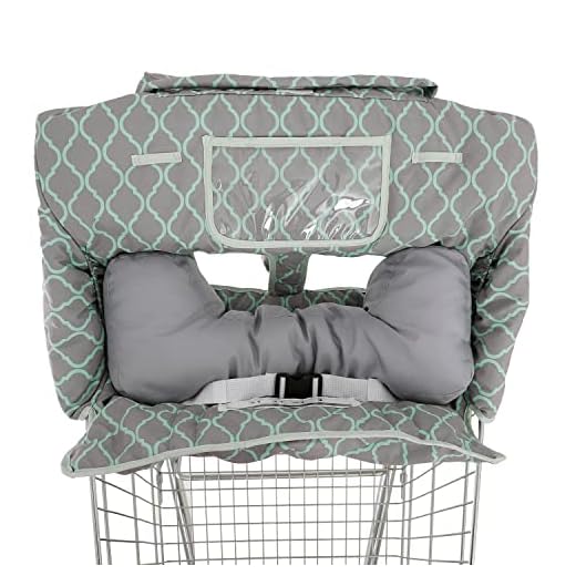 Soft Backrest Attached 2-in-1 Shopping Cart and High Chair Covers for Baby~Fold'n Roll Style~Portable with Free Carry Bag