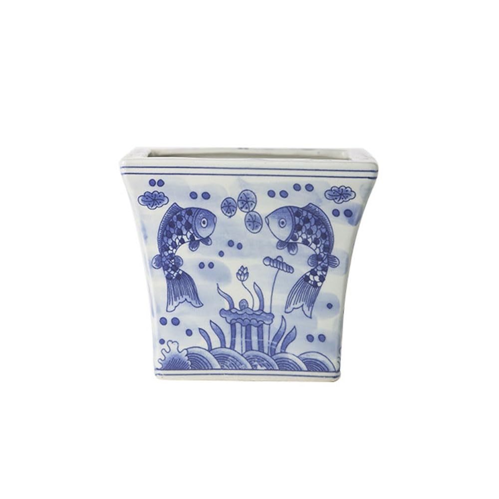 DFGHNBVC Chinese Ceramic Planters Succulent Plant Pot Potted Plant Flower Container Plant Pots Ceramic Nursery Indoor Blue And White Porcelain Porcelain Pot,15.5 * 13.5cm