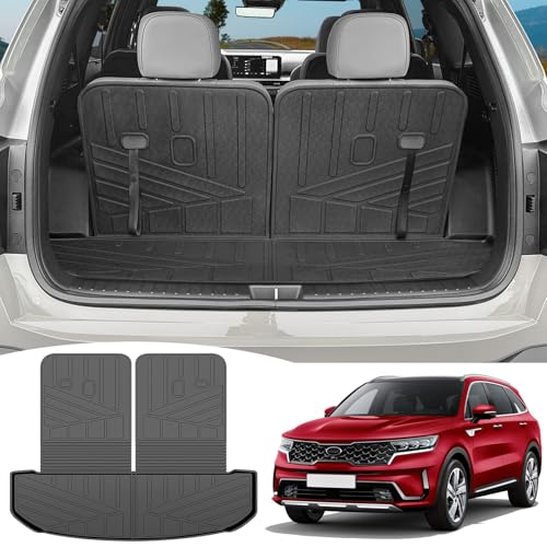 Utiiy Cargo Mat Seat Back Cover Fit for 2021-2025 Kia Sorento Hybrid PHEV Accessories, Cargo Liner Trunk Mat TPE Trunk Liner for 2021 2022 2023 2024 2025 Kia Sorento(Cargo Mat)