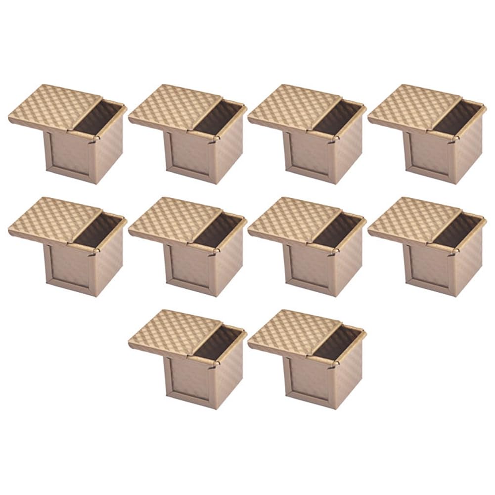 10 x Stampo per pane quadrato con coperchio toast stampo per pane Pullman stampo per pane con coperchio antiaderente mini quadrato per toast box