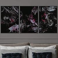 3 Piece Framed Canvas Wall Art Abstract Fluids 3D Abstract Abstract Brushstroke Contemporary - 16
