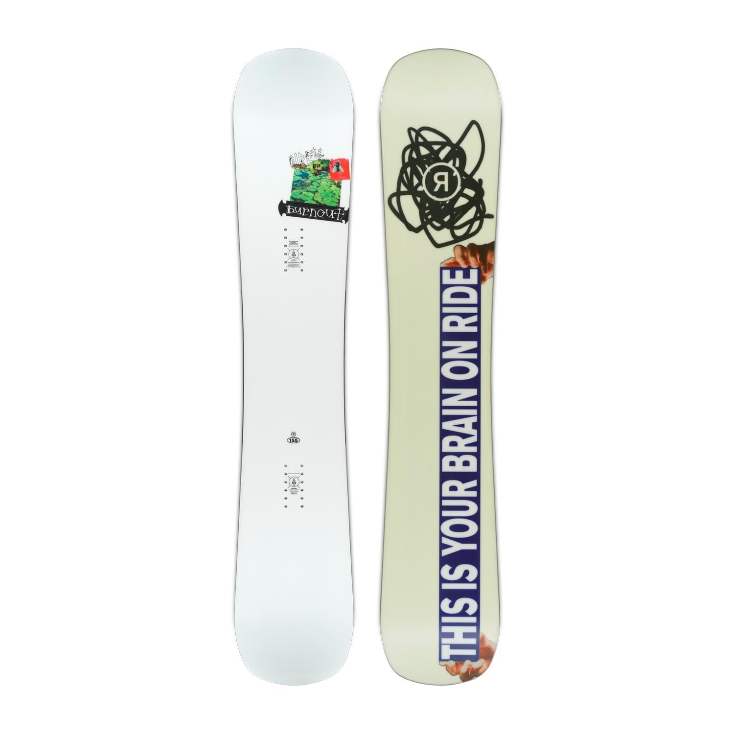 Ride - Tavola da snowboard Burnout Wide Freestyle Uomo - Uomo - Dimensione 157 - Bianco