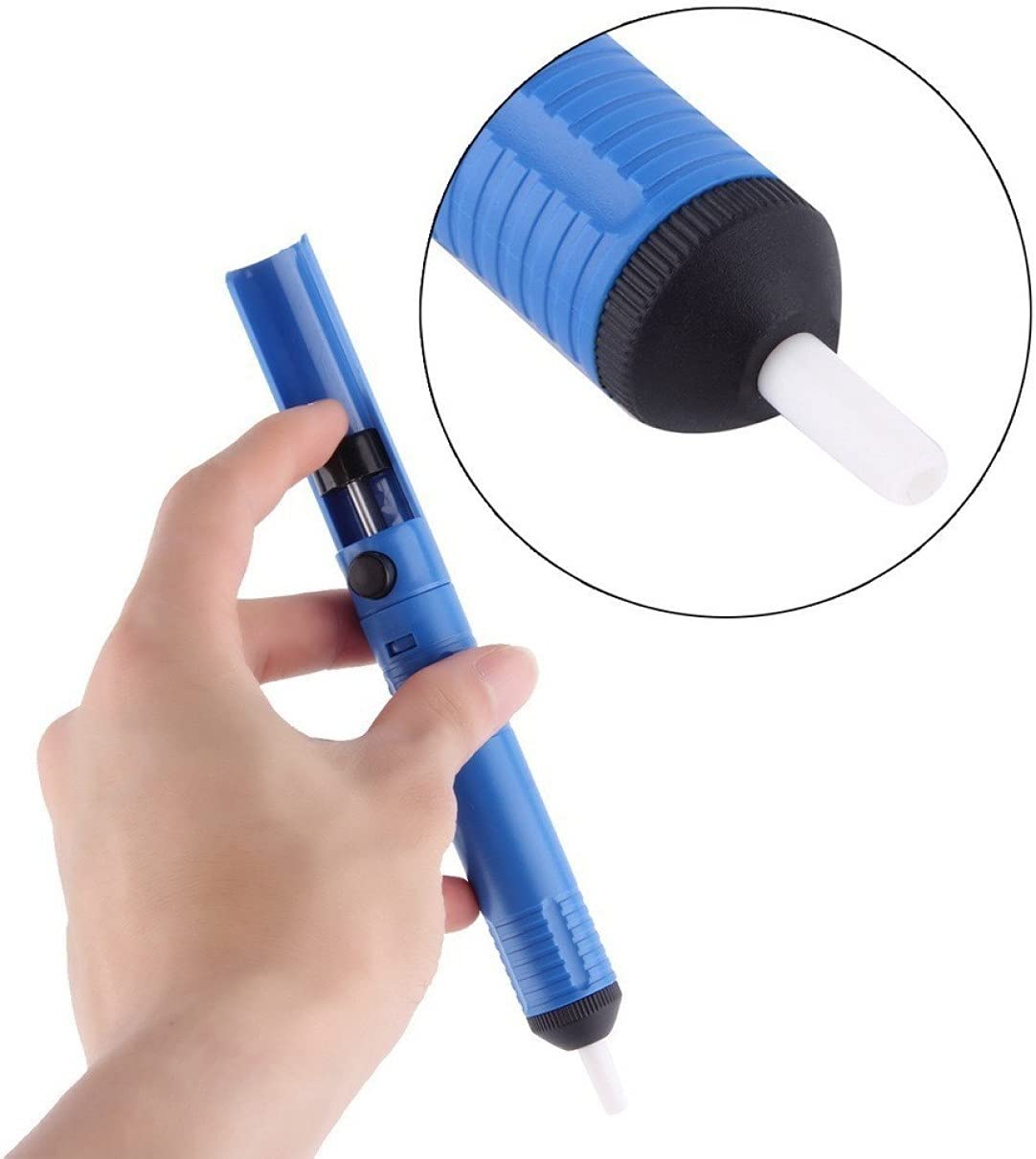 Inditrust 3 Pcs Aluminium Solder Sucker Desoldering Pump Tool Suction Tin Pen Removal Device Blue Vacuum Soldering Iron Desolder pack of 3 0 W Simple 1