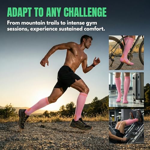 Odtmger Compression Socks (2/3 Pair) for Men and Women 20-30 mmHg Compression Stockings Circulation for Cycling Running Support Socks — view 2