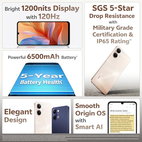 Image of vivo Y05 (Midnight Blue, 4GB RAM, 64GB Storage) with No Cost EMI /Additional Exchange Offers