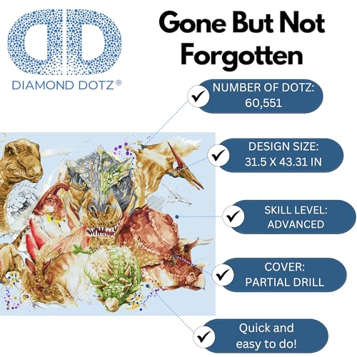 DIAMOND DOTZ Painting Kit: Advanced, DD15, Fabric, Gone But Not Forgotten, 110x80cm - Image 2