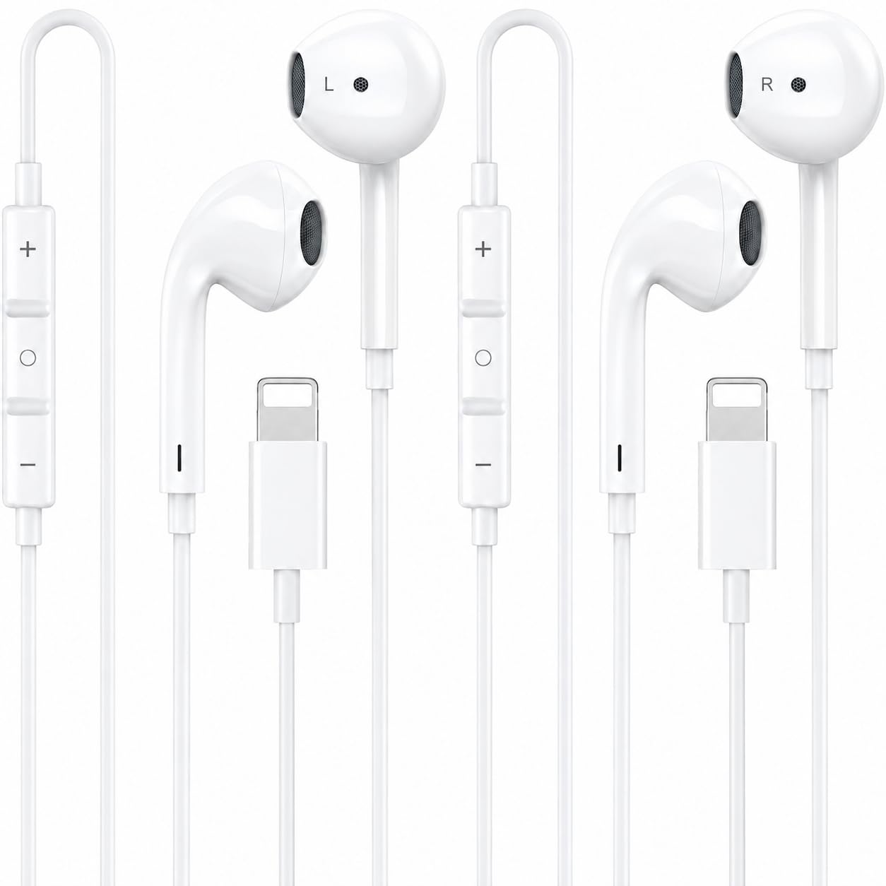 Photo 1 of [Apple MFi Certified] Lightning Earbuds for iPhone, 2-Pack Wired Headphones
