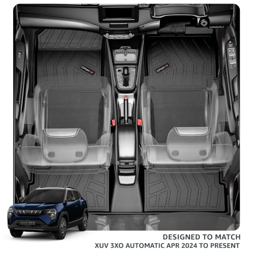 Image of Q Po 3XO (Manual) (MAX) April 2024 - Till Date TPE Car Floor Mat | All Weather Mats for 3XO (Manual) (April-Till Date) (Black)