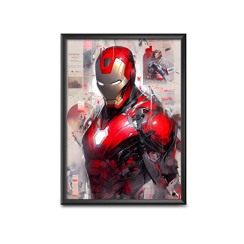 Home Decor Frames - Iron Man Modern Art Wall Framed Paintings for Office, Dining, Living Room Decoration (8inchx12inch,Framing with Leminated Poster),FWBMARV801-image-10