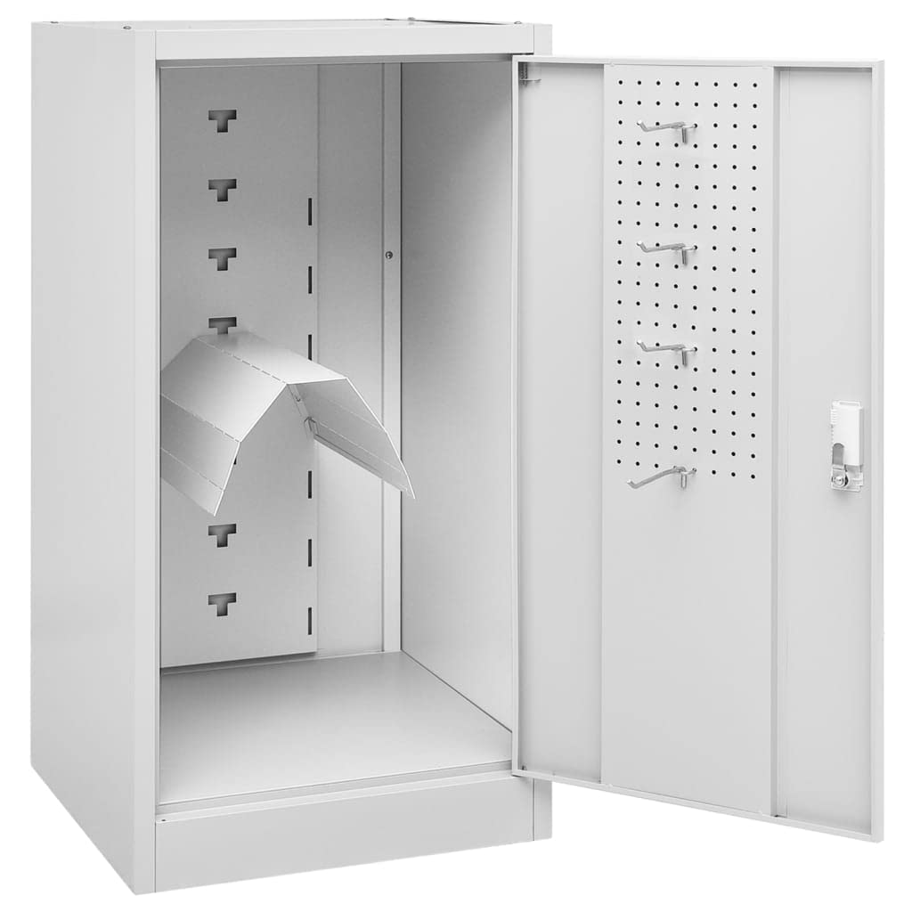 Genérico Armario para sillas de Montar Acero Gris Claro 53x53x105 cm,Accesorios para riendas de Caballos,Accesorios para sillas de Montar,Soportes para sillas de Montar,Gris,21.66 kg,339604
