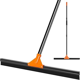 Heavy Duty Floor Squeegee for Concrete Tile Cleaning, 24" Rubber Wiper Squeegee Broom with