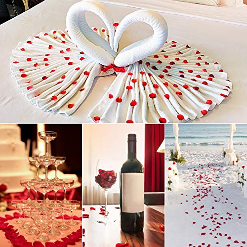 Attmu 3200 Pcs Artificial Rose Petals For Romantic Night, Fake Rose Flower Petals For Wedding, Party, Valentines Day Decorations For The Home (Dark Red) #TOP4