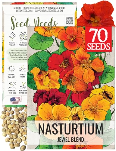Seed Needs Nasturtium Seeds to Plant Double Flower Jewel Mixture 1 Pack