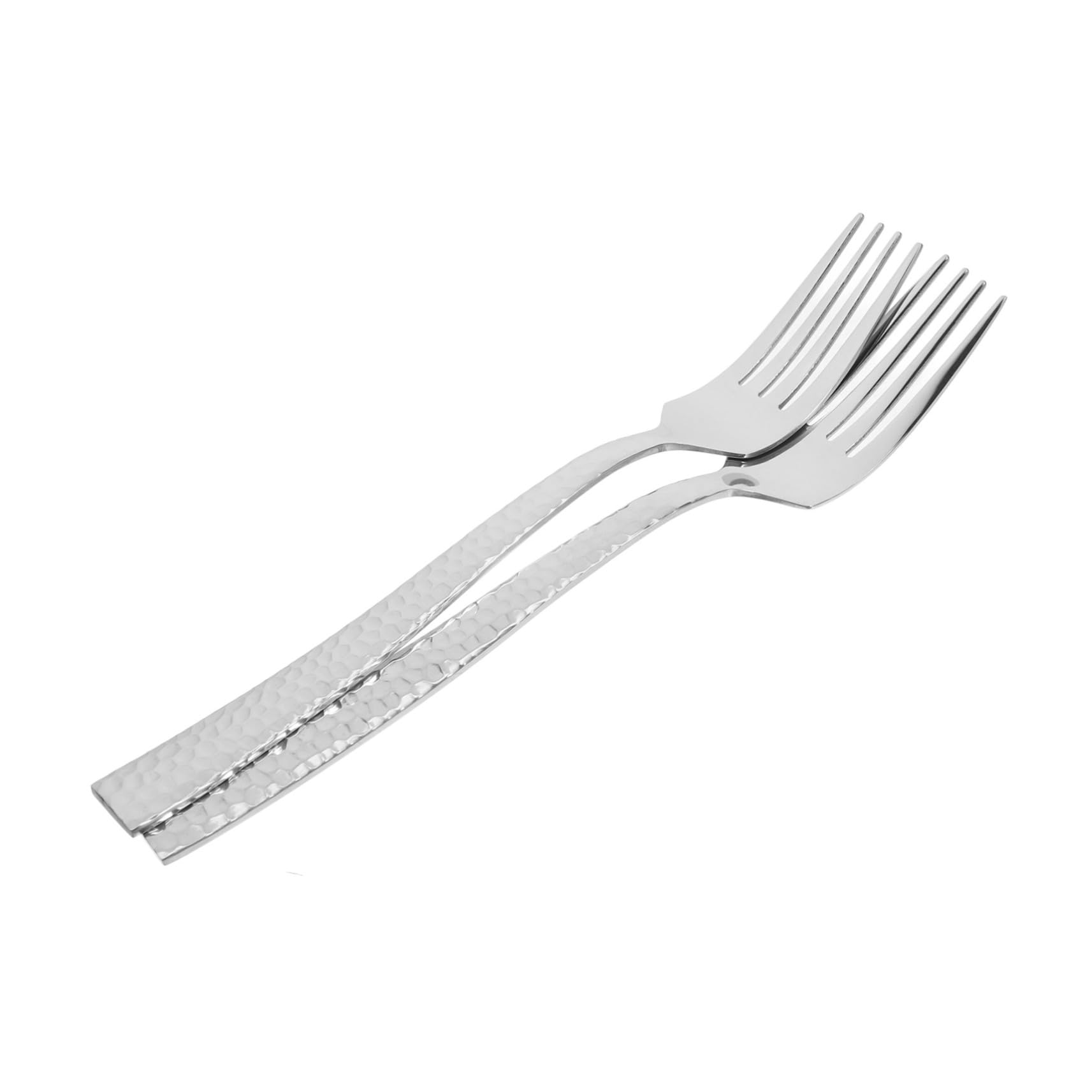 HAWILLOSCH 2-piece Stainless Steel Hammered Forks Silverware Forks for Dinner Parties