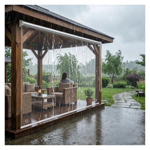 Store enrouleur PVC transparent 75x140 cm pour pergola
