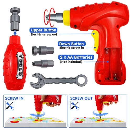 Aotipol A8DS Stem Toys 232 Pcs Drill Set Building Blocks, Diy Educational Construction Engineering Toys, Creative Mosaic Electric Drill Set Gift For Age 3-8 Years Old Boys Kids thumb #3