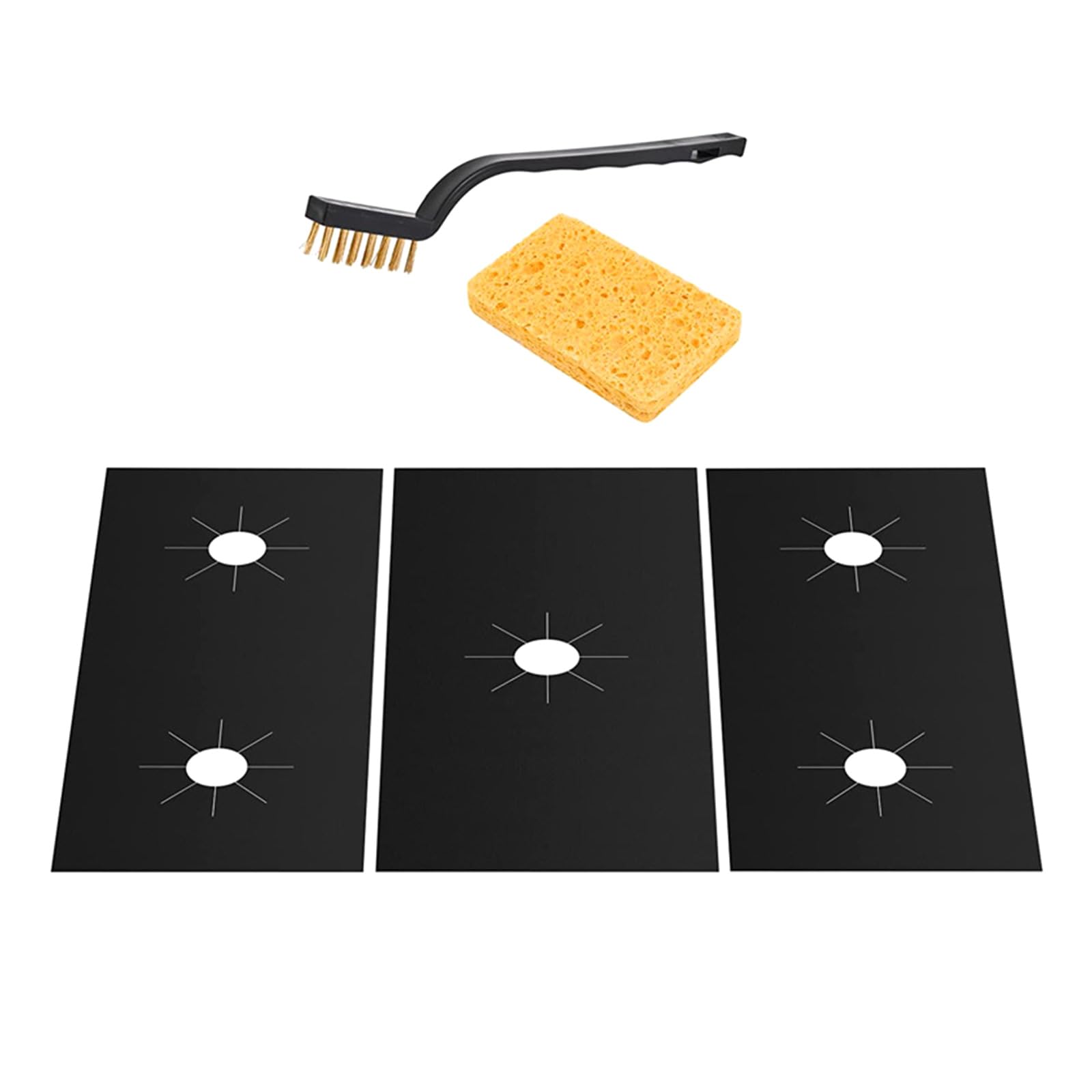 Woedpez Oil and Stain Resistant Mat Protective Ranges Liner Nonstick 5-Hole Stove Protector Kitchen Stovetop Pad Teflons Stove Mat