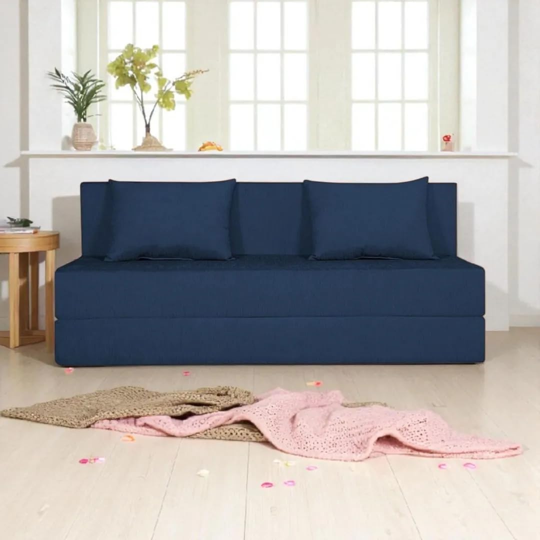 Adorn India Easy 3 Seater Sofa Cum Bed | Velvet Fabric | Dark Grey | Plain Design | 6×5 Ft | Comfortable Seating | Washable Cover | Perfect for Home & Office Adorn India Easy 3 Seater Sofa Cum Bed | Velvet Fabric | Dark Grey | Plain Design | 6×5 Ft | Comfortable Seating | Washable Cover | Perfect for Home & Office