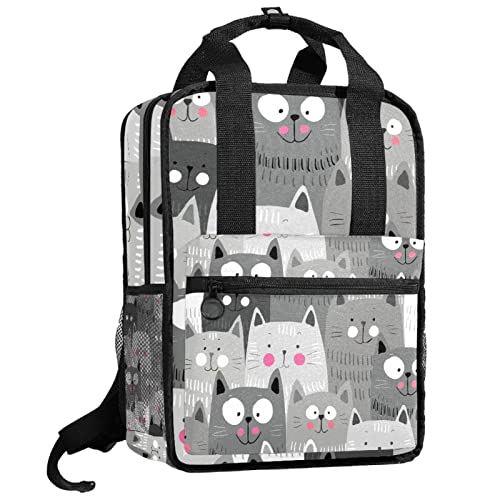 Sac à dos chat pour garçon gris résistant qui soulage les épaules