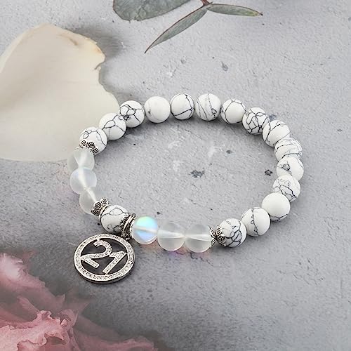 Image of FUSTMW 21st Birthday Bracelet Gift Happy 21st Birthday Gifts for Her 21 Years Old Jewelry Inspirational Gifts (21st bracelet)
