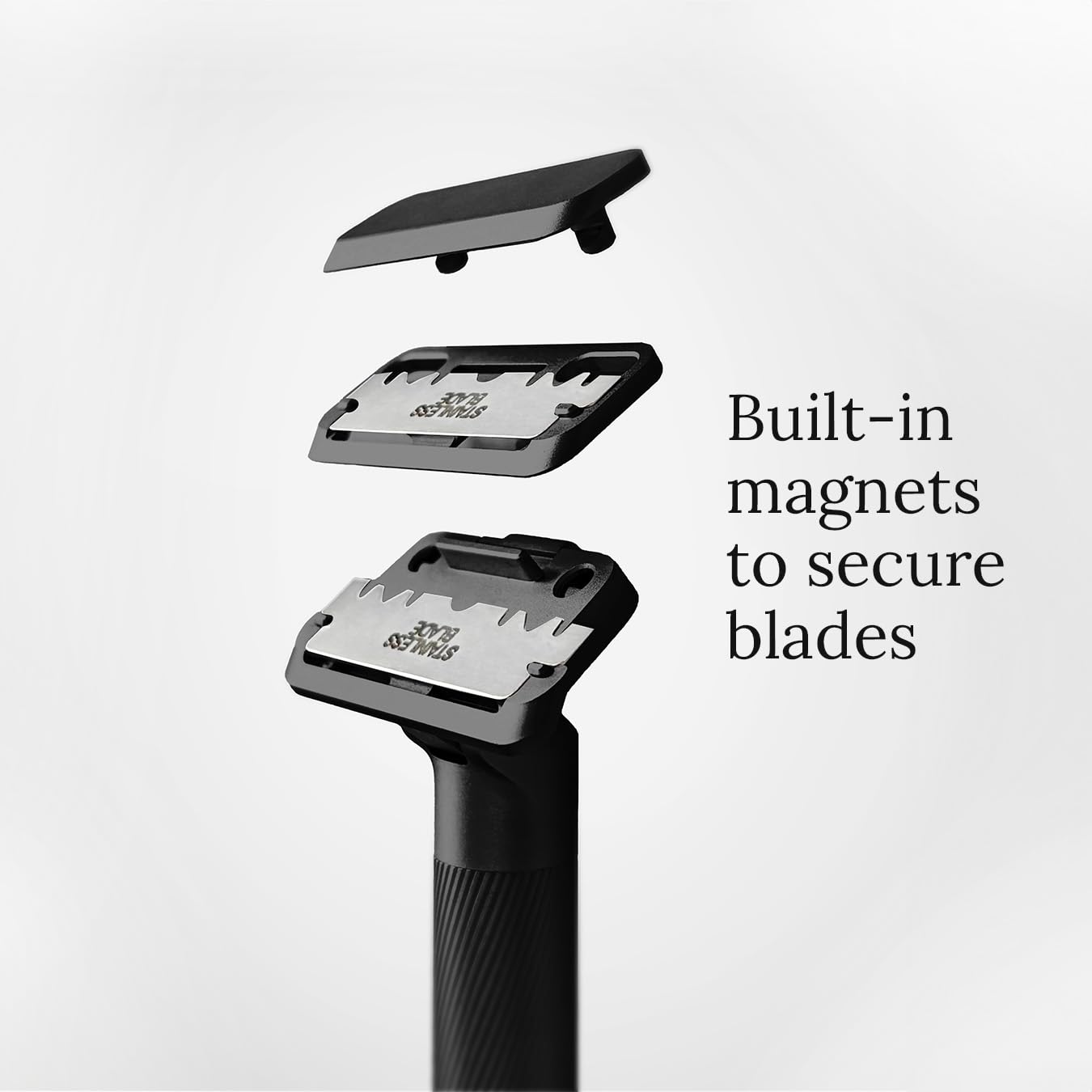 Form Razor | Rasoio di sicurezza a doppia lama in alluminio con 10 lame a bordo singolo, soluzione di rasatura ecologica ed economica per uomini e donne (nero)