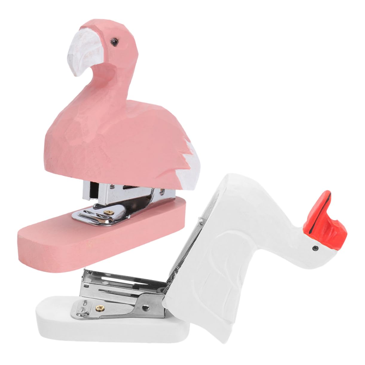 8pièces Agrafeuse Animal De Flamant Oie Blanche Fournitures De Bureau Créatives Pour École Et Bureau Originales