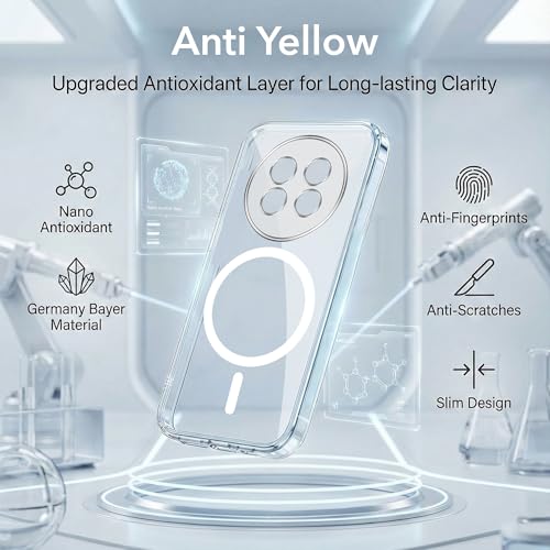 Image of Jkobi Lifetime Anti-Yellow MagSafe Compatible Clear Back Cover Case for Realme 13 Pro | 13 Pro Plus (Sleek Hard Crystal | Shockproof and Camera Protection)