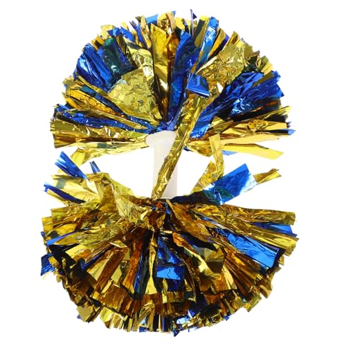 OSOLADY Cheering Pompom with Handle Durable Metallic Cheerleading Prop for Sports Events Sparkling Pom Poms for Dance Squads Support with Reliable Quality and Reusable Design